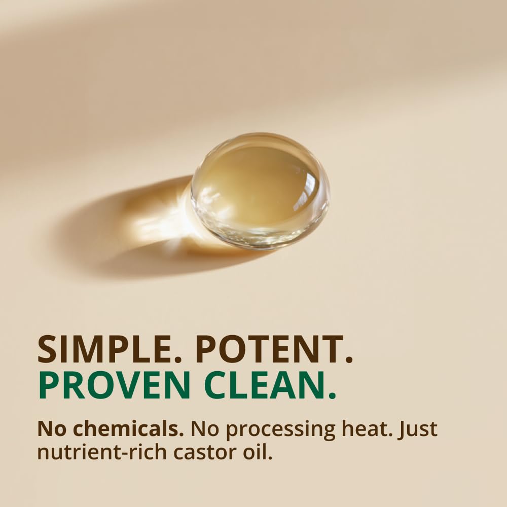 RejuveNaturals Castor Oil Organic Cold Pressed Glass Bottle 16oz -100% Pure