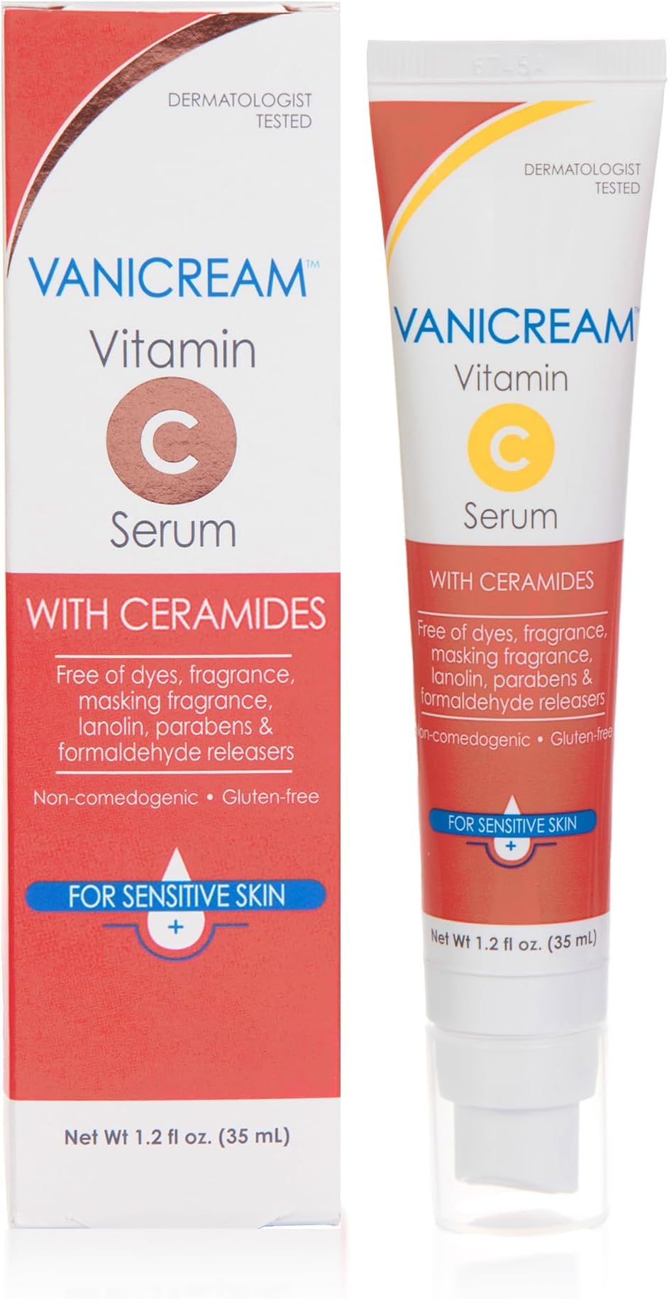Vanicream Vitamin C Serum, 1.2 Fl Oz, Formulated without Common Irritants for Sensitive Skin, Milky and Lightweight, Boosts Glow, Dermatologist-Tested