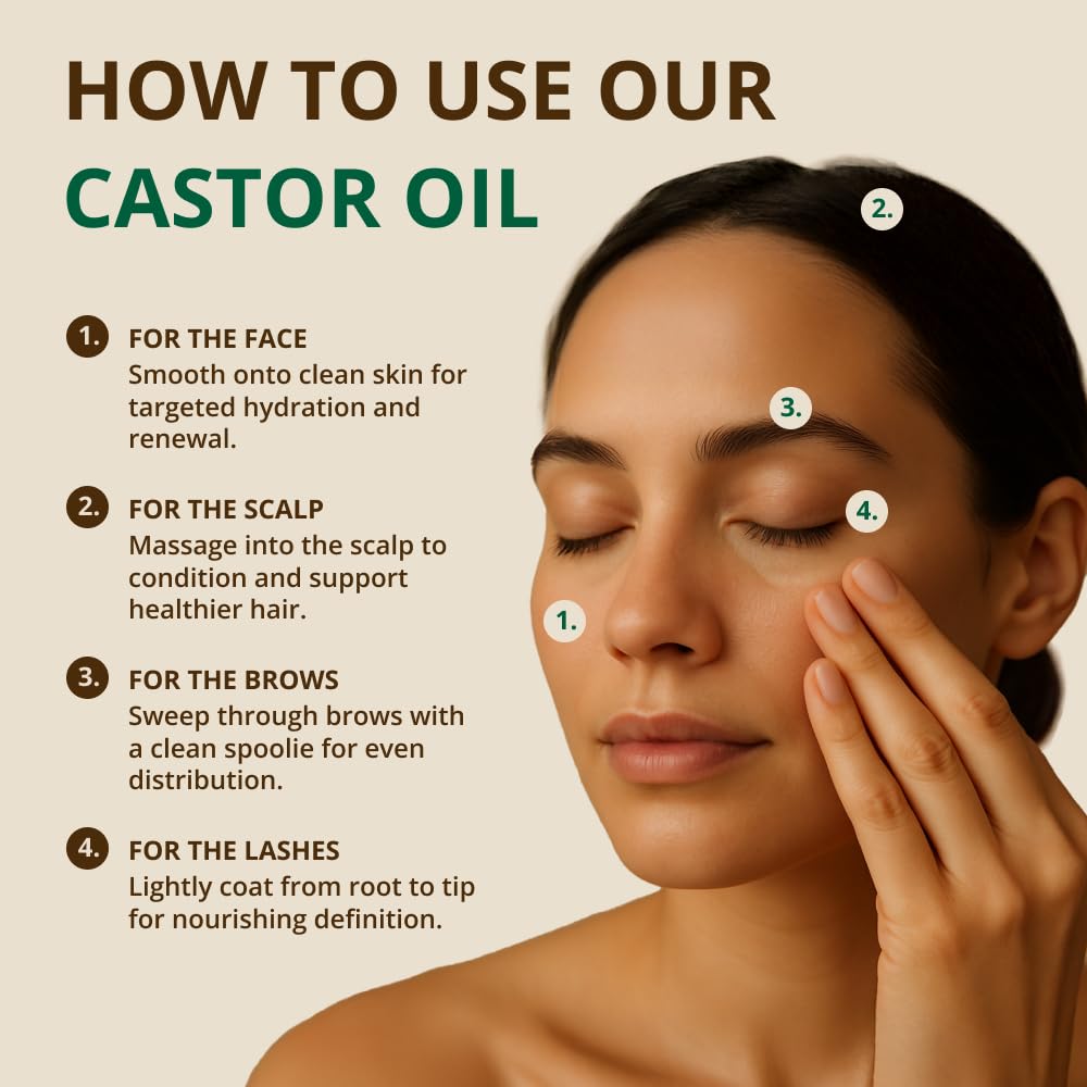 RejuveNaturals Castor Oil Organic Cold Pressed Glass Bottle 16oz -100% Pure