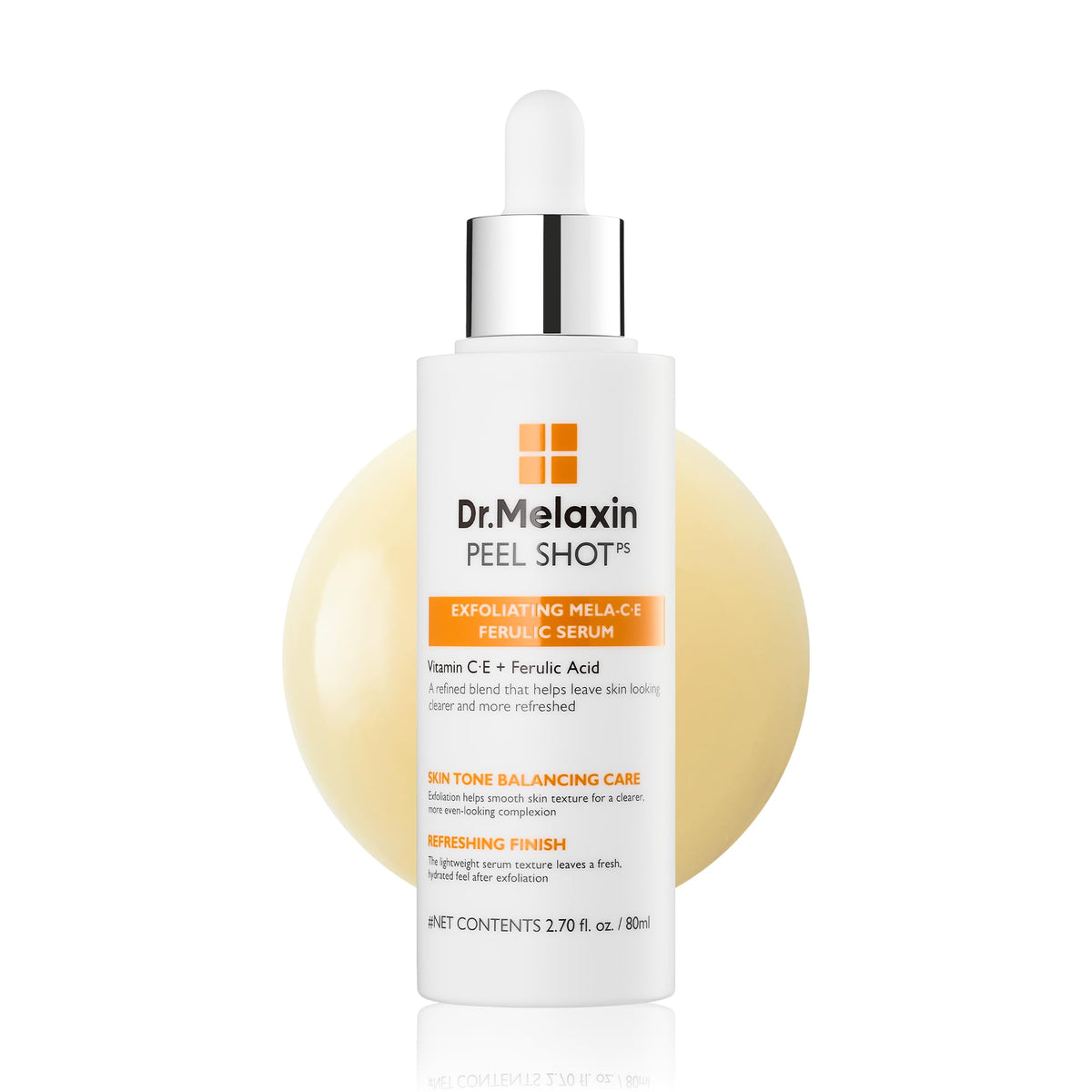 Dr.Melaxin Peel Shot Glow White Rice Peeling Ampoule with Rice Extract & AHA BHA, Gentle Exfoliating Serum for Sebum Control, Niacinamide & Hyaluronic Acid, Korean Skincare, 2.71 fl.oz