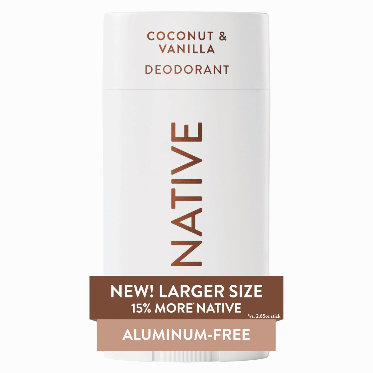 Native Aluminum-Free Deodorant for Women & Men, Coconut & Vanilla, 2.65oz