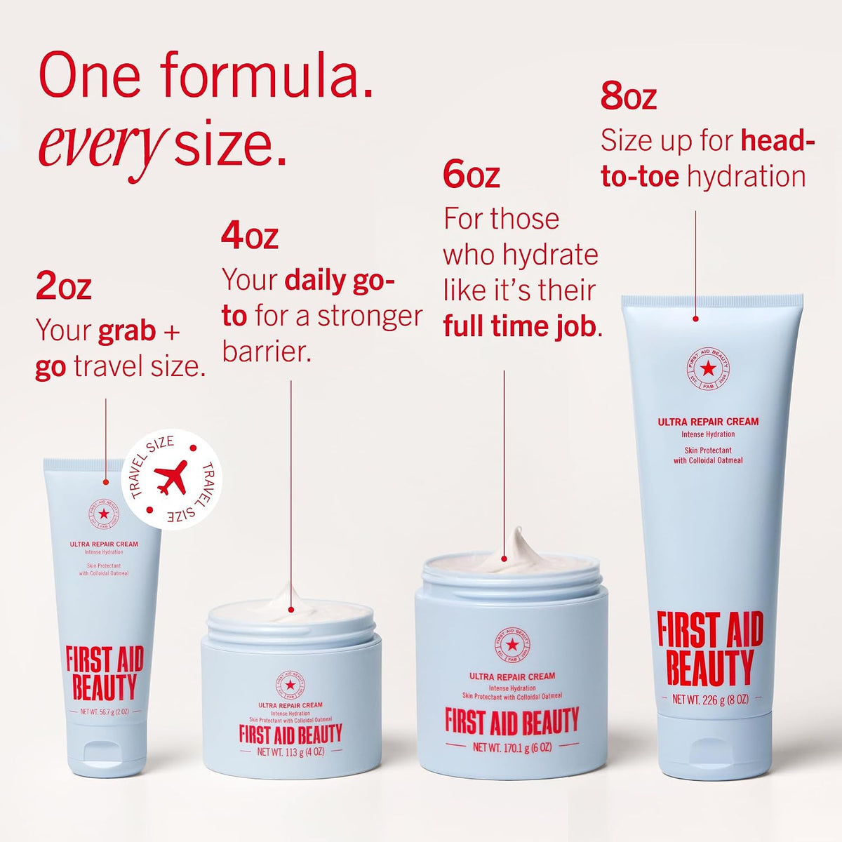 First Aid Beauty Ultra Repair Cream, Face Body Barrier Repair Moisturizer