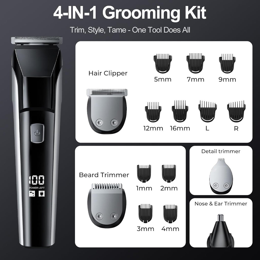 YGZ Beard Trimmer for Men, Electric Razor Hair Clippers for Men, Gifts