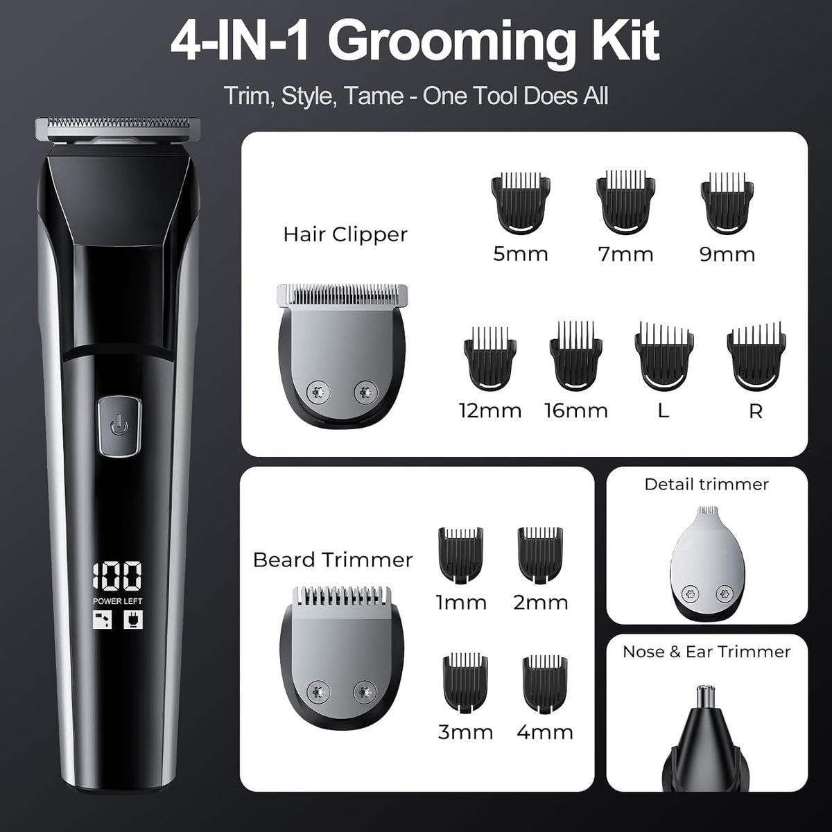 YGZ Beard Trimmer for Men, Electric Razor Hair Clippers for Men, Gifts