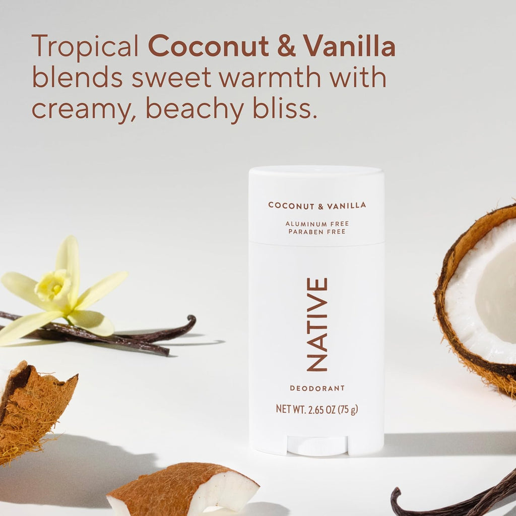 Native Aluminum-Free Deodorant for Women & Men, Coconut & Vanilla, 2.65oz