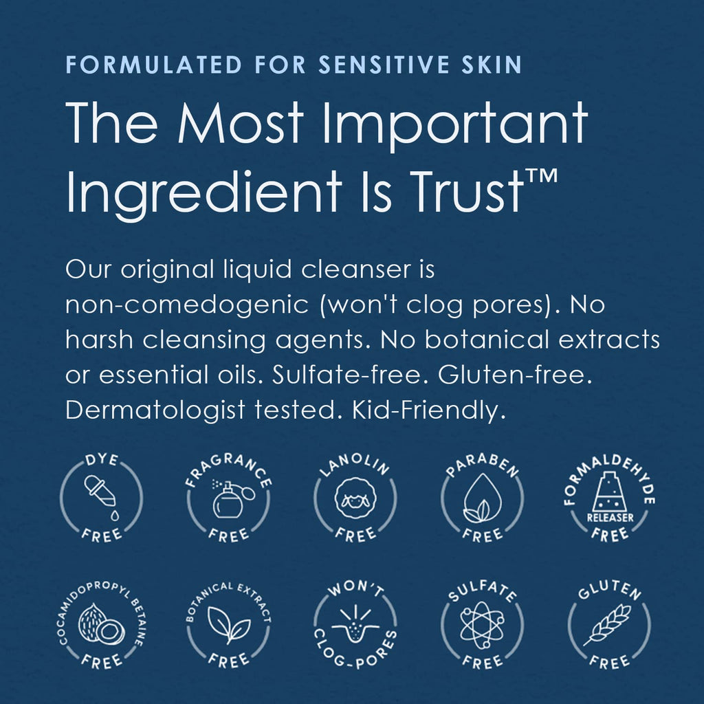 Vanicream Liquid Cleanser Refill, 32 Fl Oz, Formulated without Common Irritants for Sensitive Skin, Gentle & Non-Drying Body & Face Wash, Non-Comedogenic, Removes Dirt & Excess Oils, pH Balanced