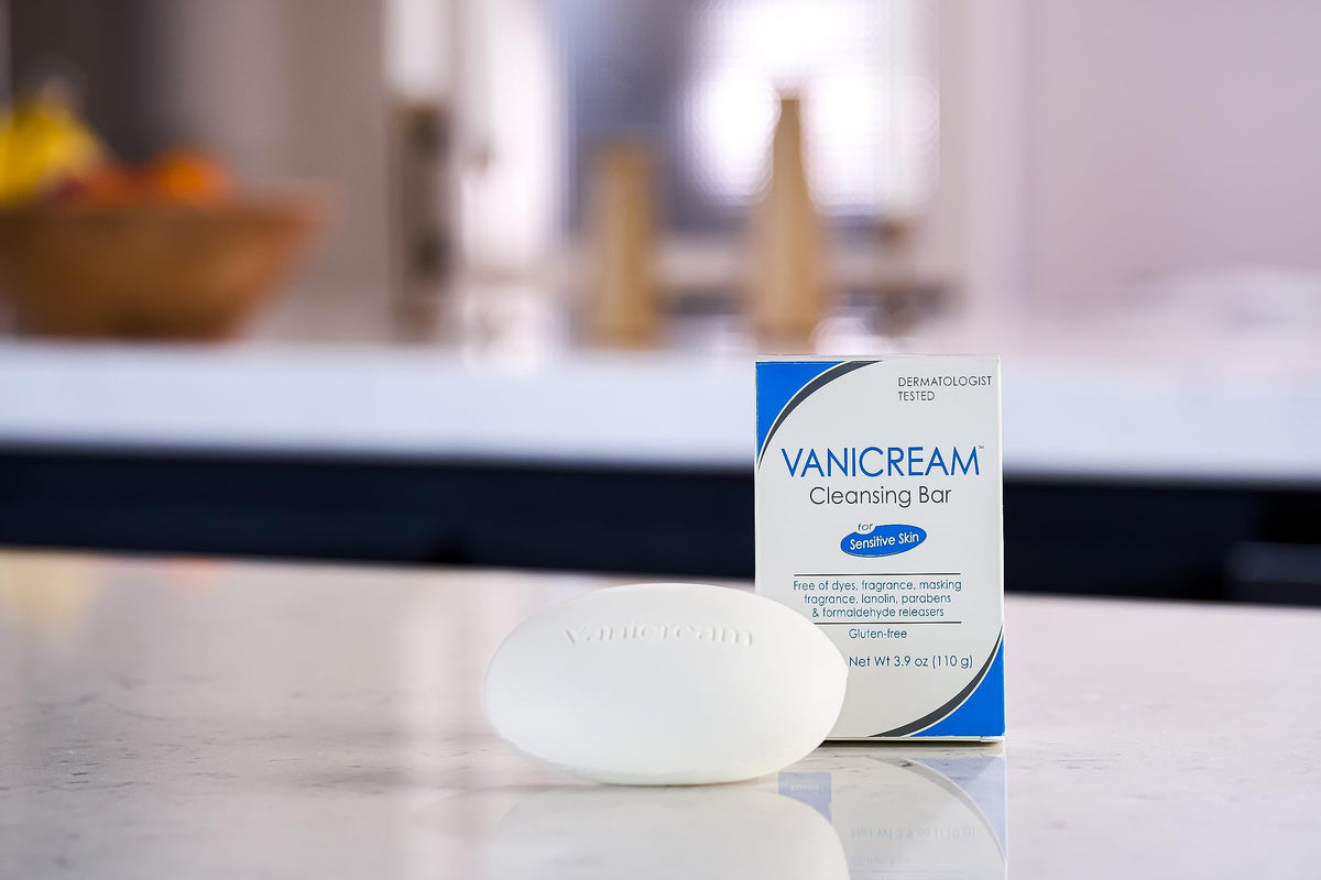 Vanicream Cleansing Bar, 3.9 Oz, Pack of 12, Formulated without Common Irritants for Sensitive Skin, Gentle & Non-Drying Body & Facial Cleanser, Removes Dirt & Excess Oils, Non-Comedogenic