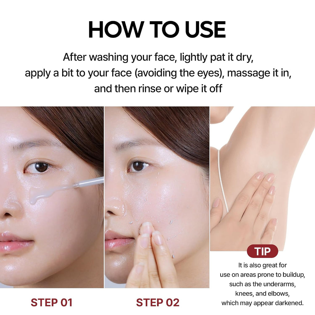 Dr.Melaxin Peel Shot Glow White Rice Peeling Ampoule with Rice Extract & AHA BHA, Gentle Exfoliating Serum for Sebum Control, Niacinamide & Hyaluronic Acid, Korean Skincare, 2.71 fl.oz
