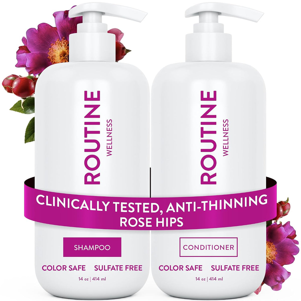 Routine Wellness Anti-Thinning Shampoo & Conditioner - Rose Hips