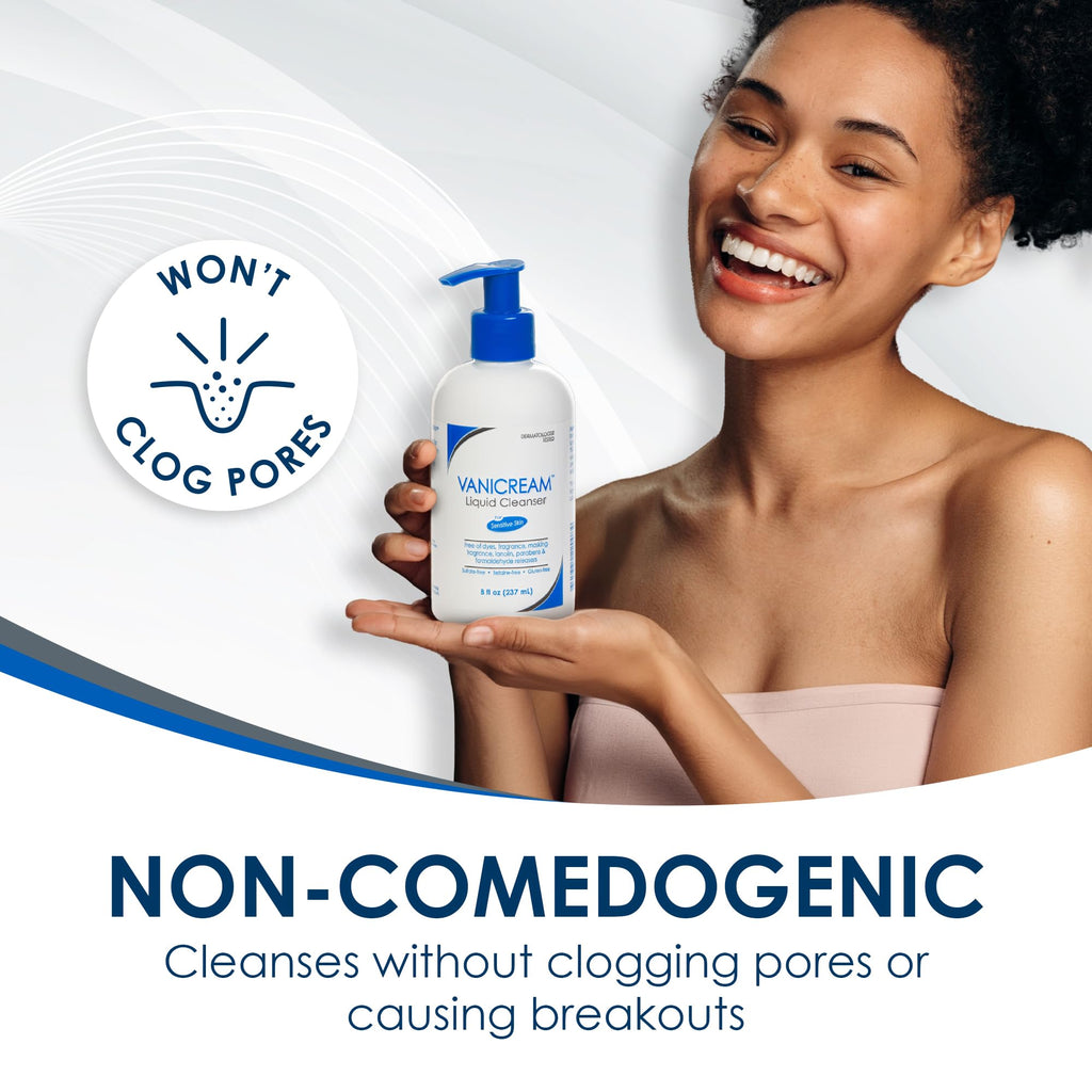 Vanicream Liquid Cleanser Refill, 32 Fl Oz, Formulated without Common Irritants for Sensitive Skin, Gentle & Non-Drying Body & Face Wash, Non-Comedogenic, Removes Dirt & Excess Oils, pH Balanced