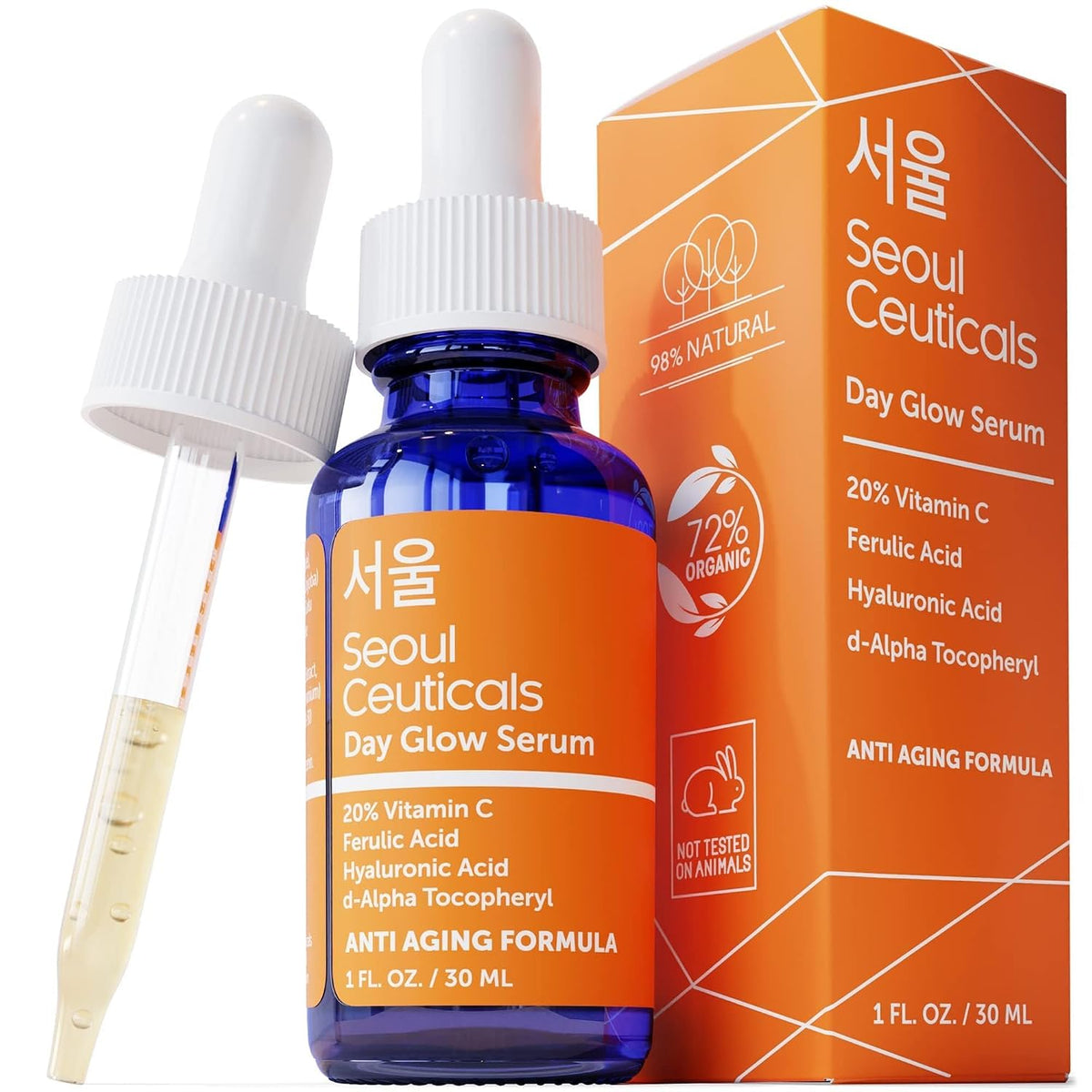 SeoulCeuticals Korean Skin Care 20% Vitamin C Serum for Face + CE Ferulic