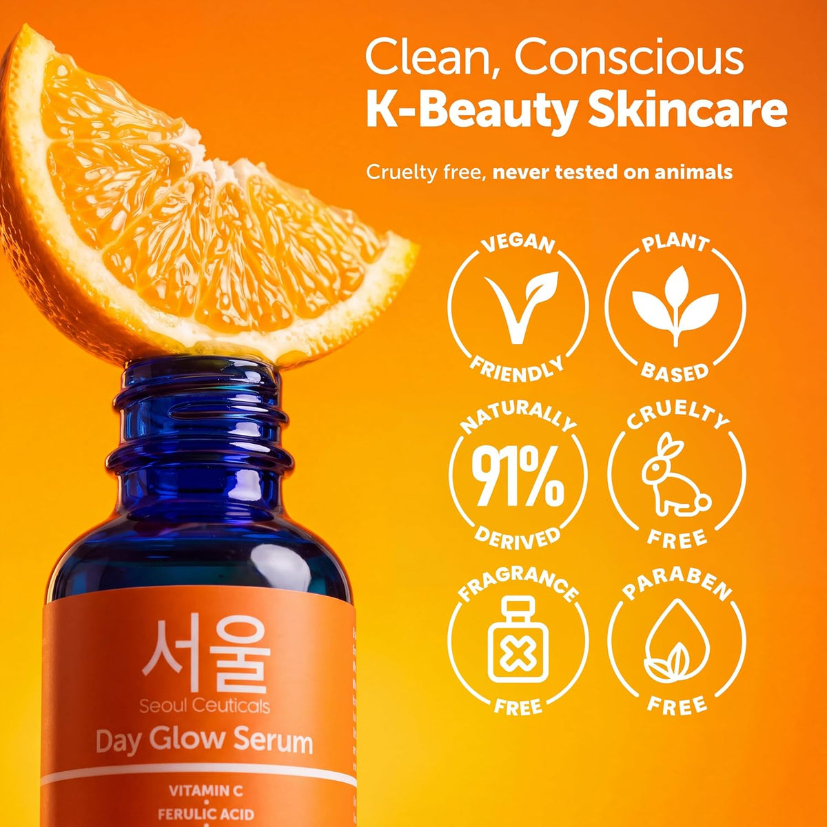 SeoulCeuticals Korean Skin Care 20% Vitamin C Serum for Face + CE Ferulic