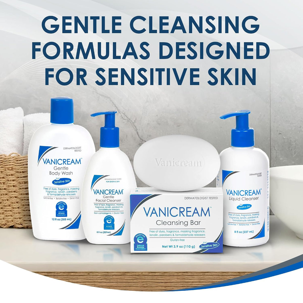 Vanicream Liquid Cleanser Refill, 32 Fl Oz, Formulated without Common Irritants for Sensitive Skin, Gentle & Non-Drying Body & Face Wash, Non-Comedogenic, Removes Dirt & Excess Oils, pH Balanced