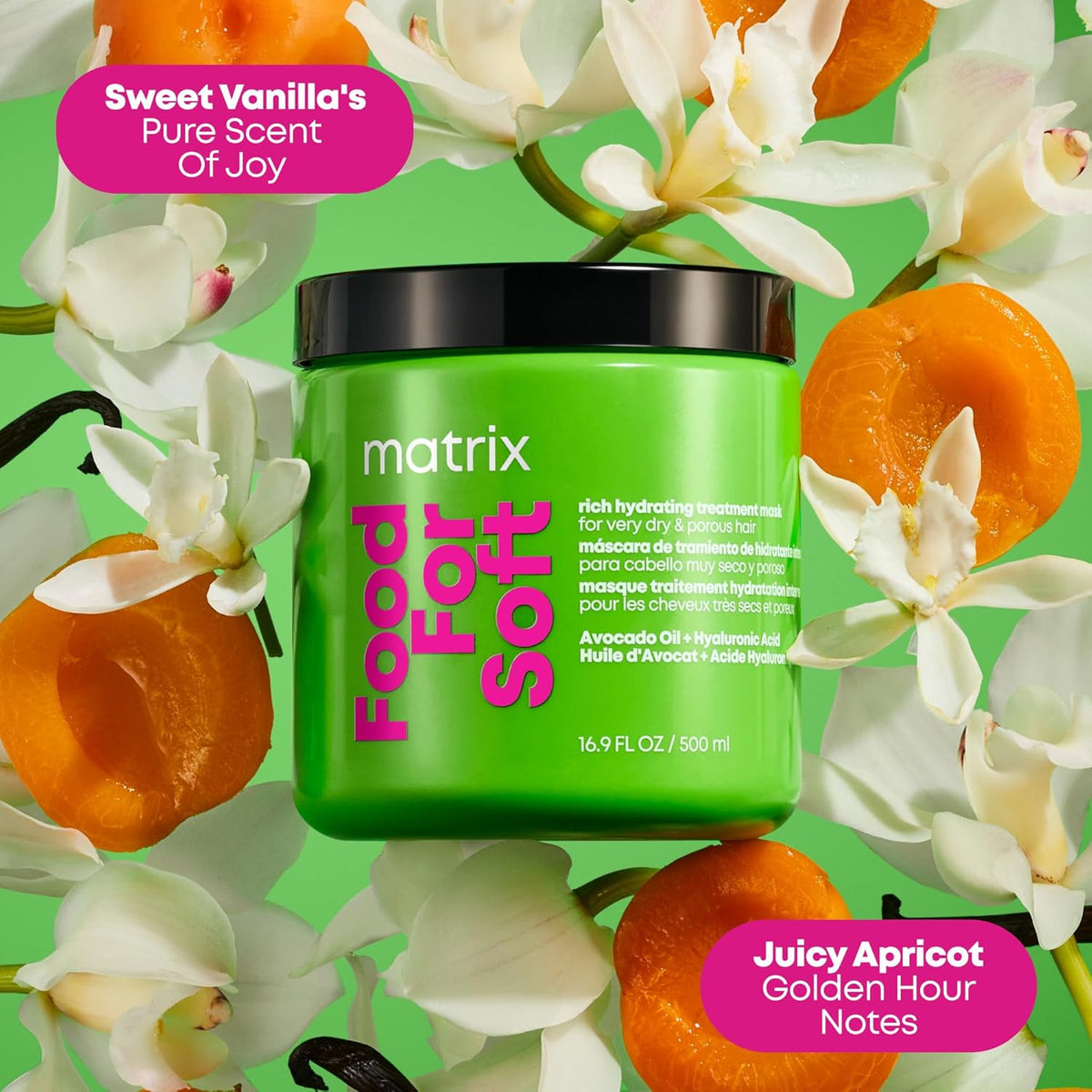 MATRIX Food For Soft Rich Hydrating Treatment Mask - For Dry & Brittle Hair, Adds Shine & Softness, With Avocado Oil & Hyaluronic Acid, Replenishes Moisture